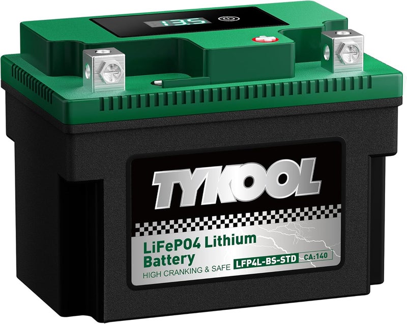 TYKOOL YTX4L-BS,YTZ5S,140A, 2X Cranking Amps,5X Longer Life, LiFePO4 Lithium Motorcycle Battery,12v 3Ah,Fits for ATV,Honda Grom,Dirt bikes,Quad,4 wheeler,moped,go kart,Walk behind lawn mower - Image 2